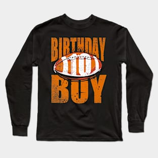 10th Birthday Boy 10 Years Old Football Lover Theme Party Long Sleeve T-Shirt